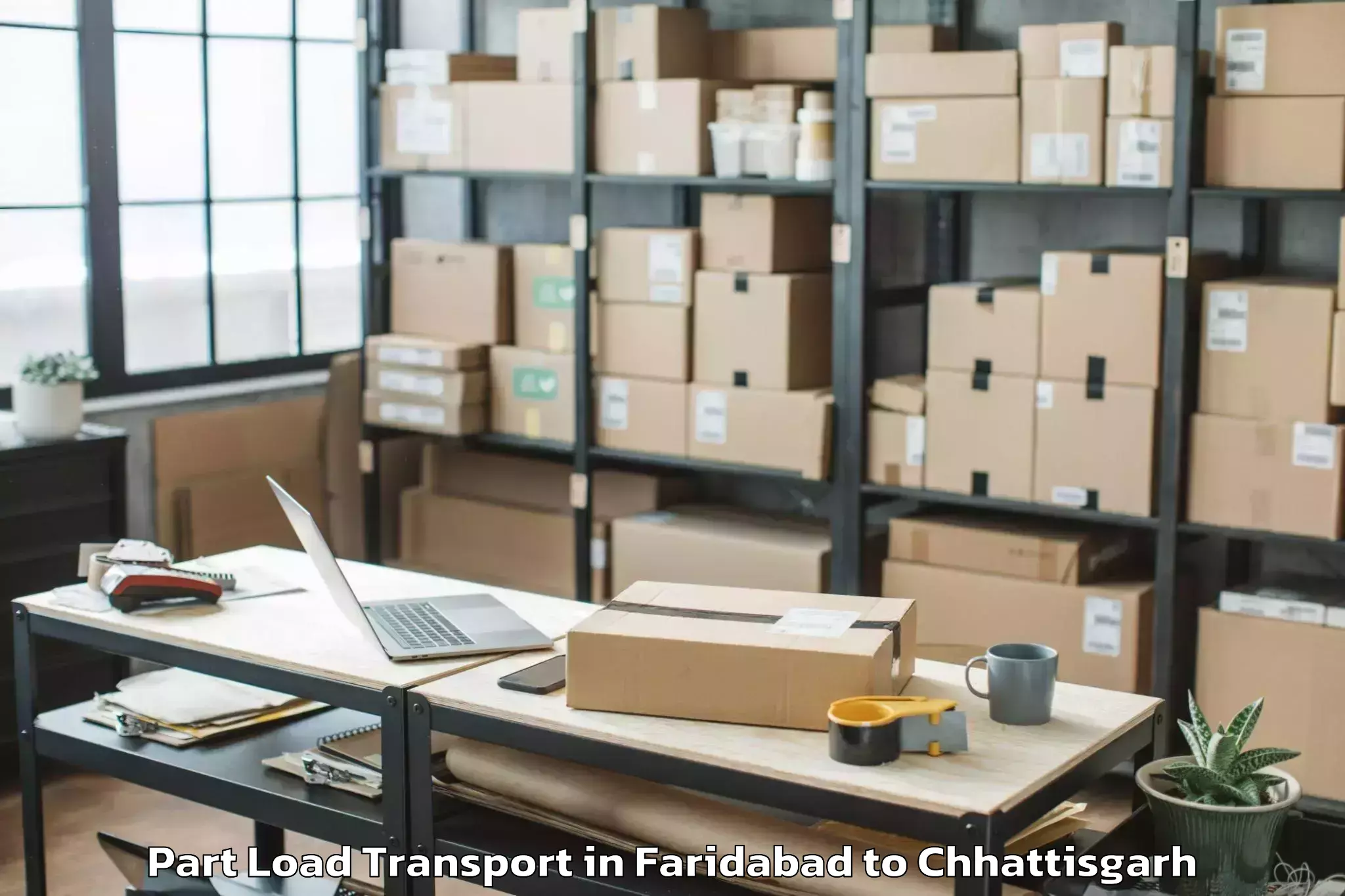 Hassle-Free Faridabad to Jagdalpur Airport Jgb Part Load Transport